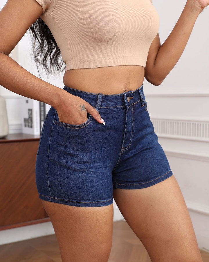 Women's High Stretch High Waist Denim Shorts
