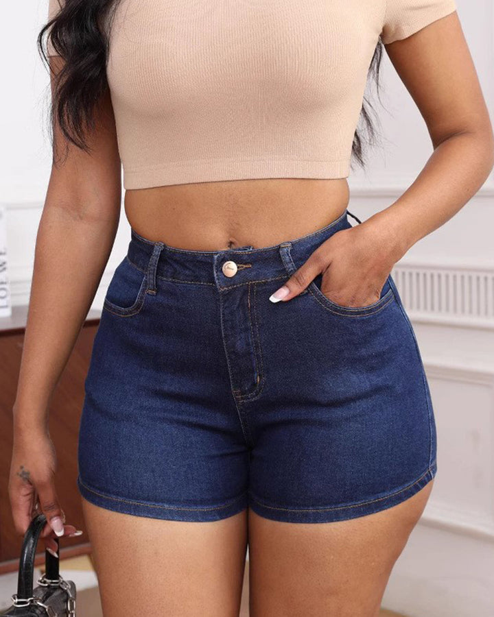 Women's High Stretch High Waist Denim Shorts