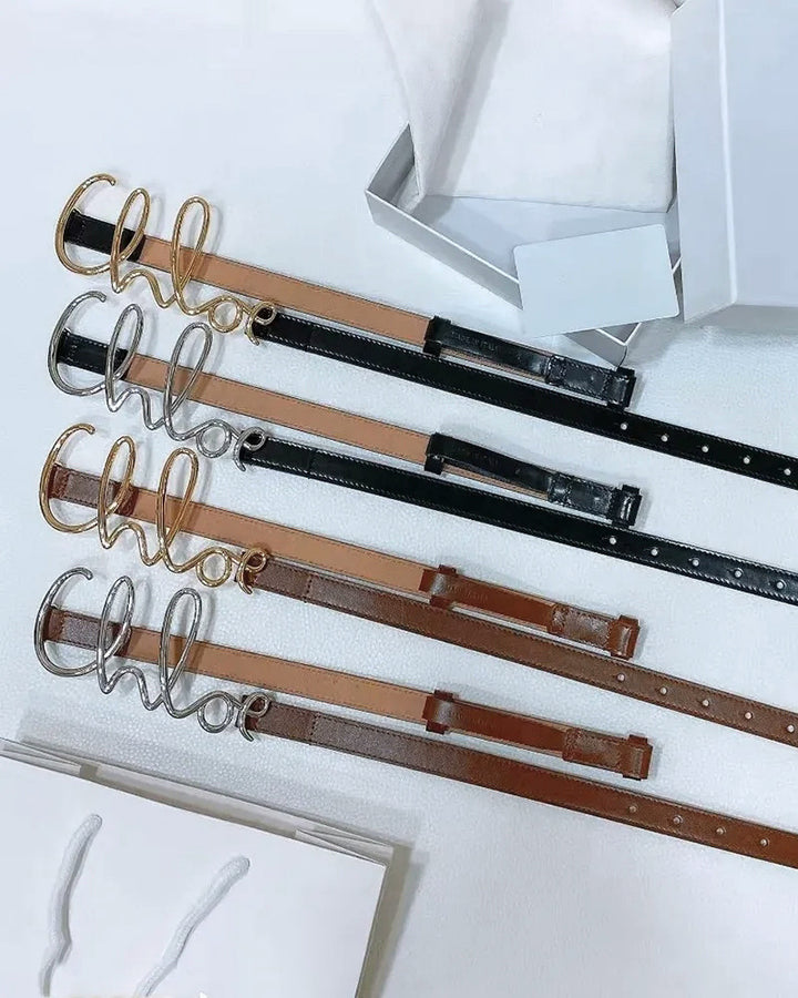 Women's Gold Letter Belt