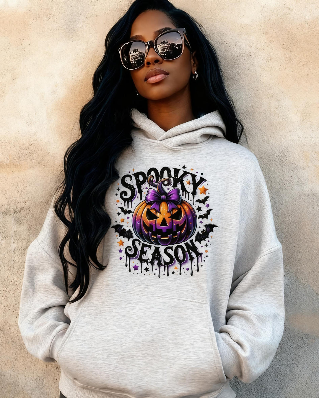 Retro Halloween Spooky Season Long Sleeve Hoodies