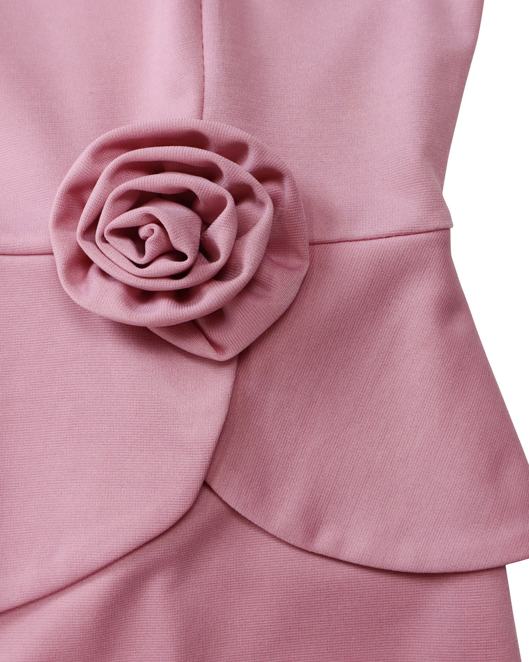 Fashion Crew Neck Long Sleeve Solid Color 3D Floral Midi Dress