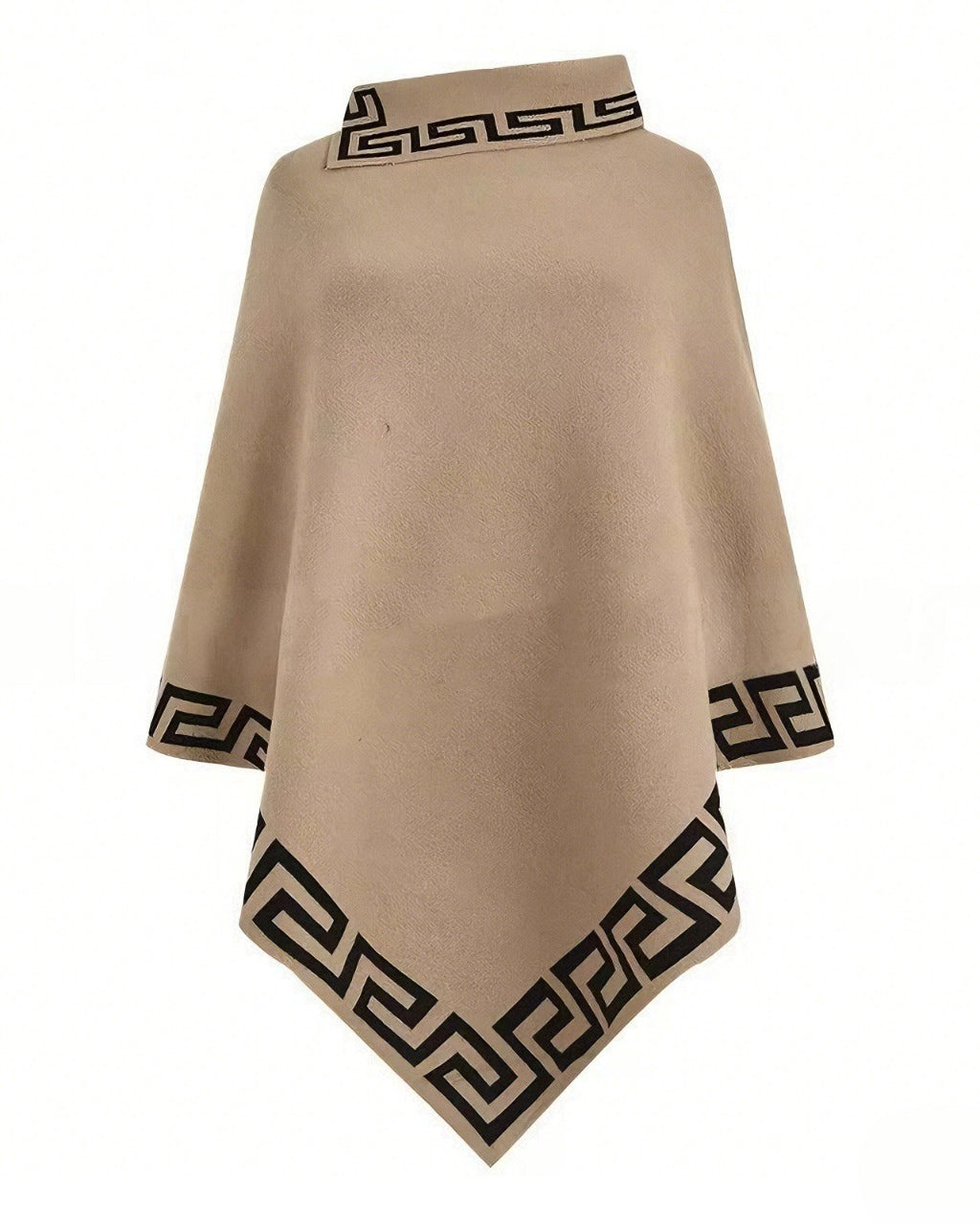 Houndstooth Poncho Shawl Irregular Coat Knitwear Mid-length Sweater