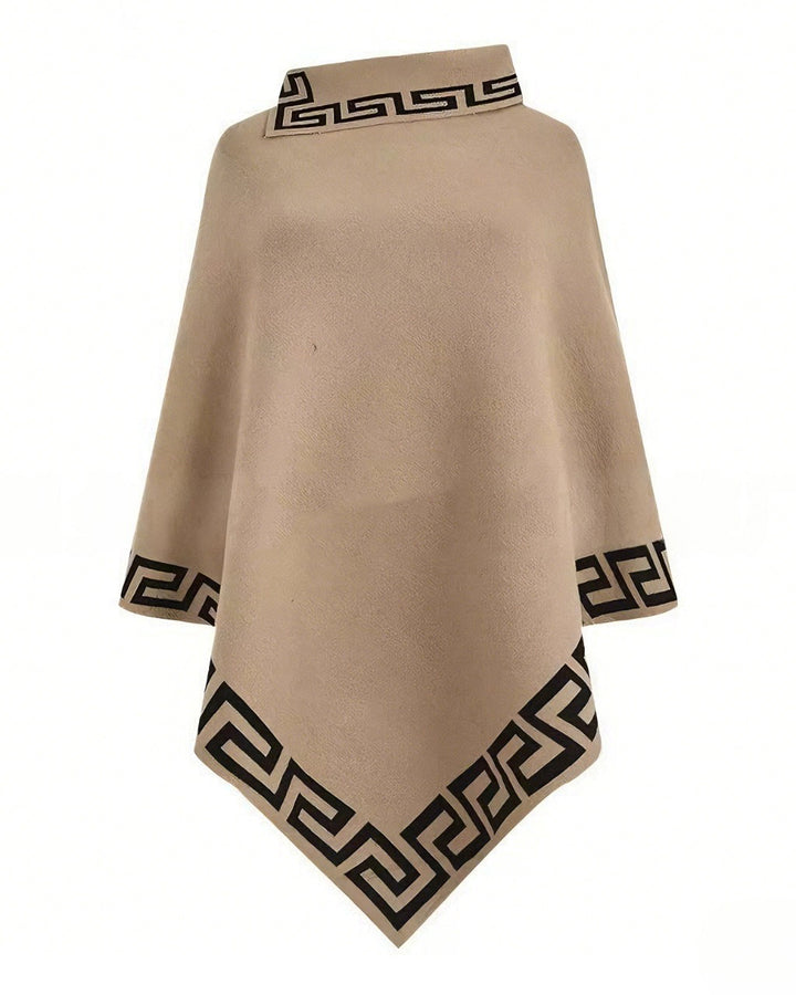 Houndstooth Poncho Shawl Irregular Coat Knitwear Mid-length Sweater