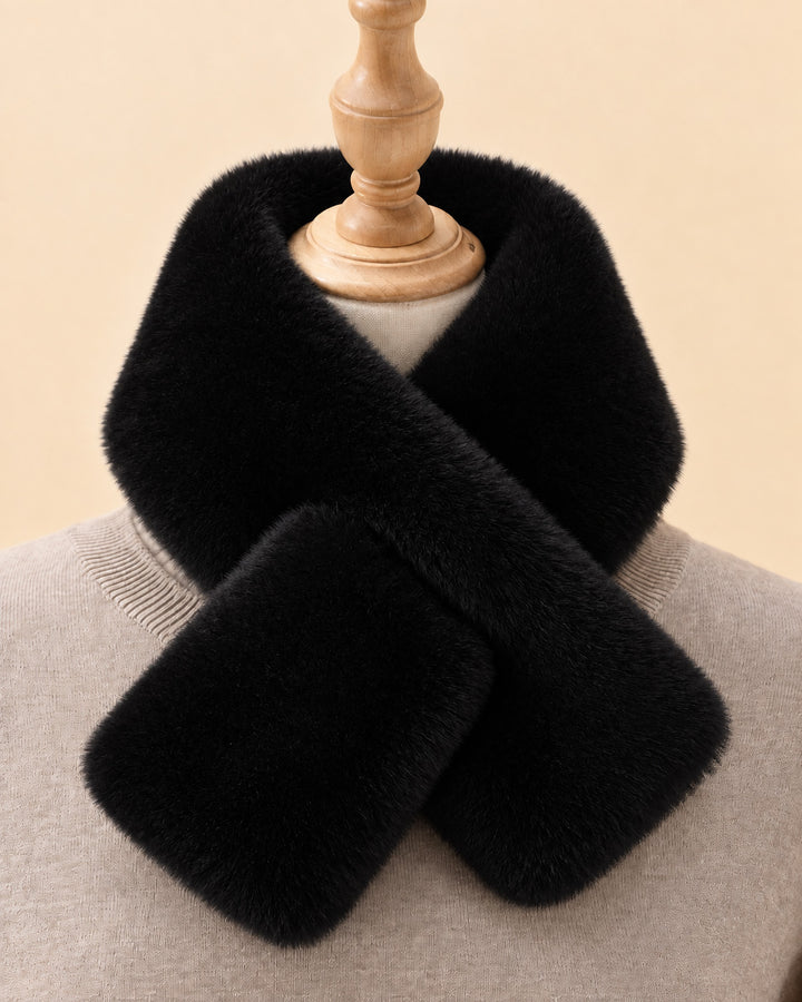Winter Soft Plush Cross Wrap Neck Scarf