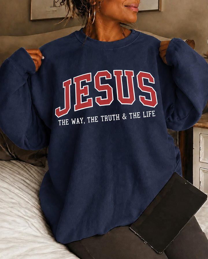 Women's Jesus, The Way, The Truth & The Life Round Neck Sweatshirt