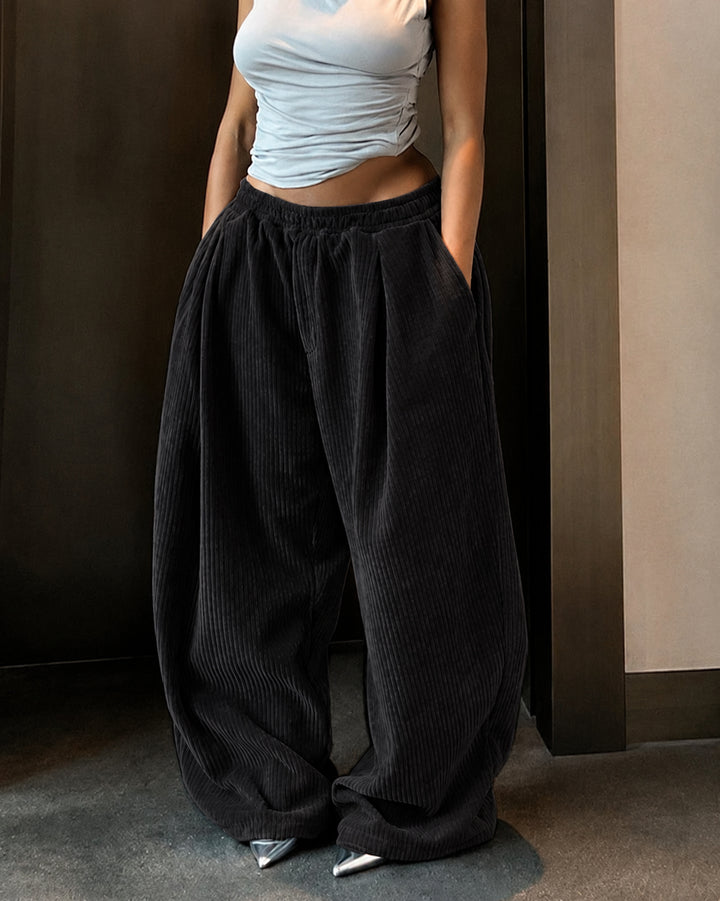 Women's Corduroy Wide Leg Baggy Pants