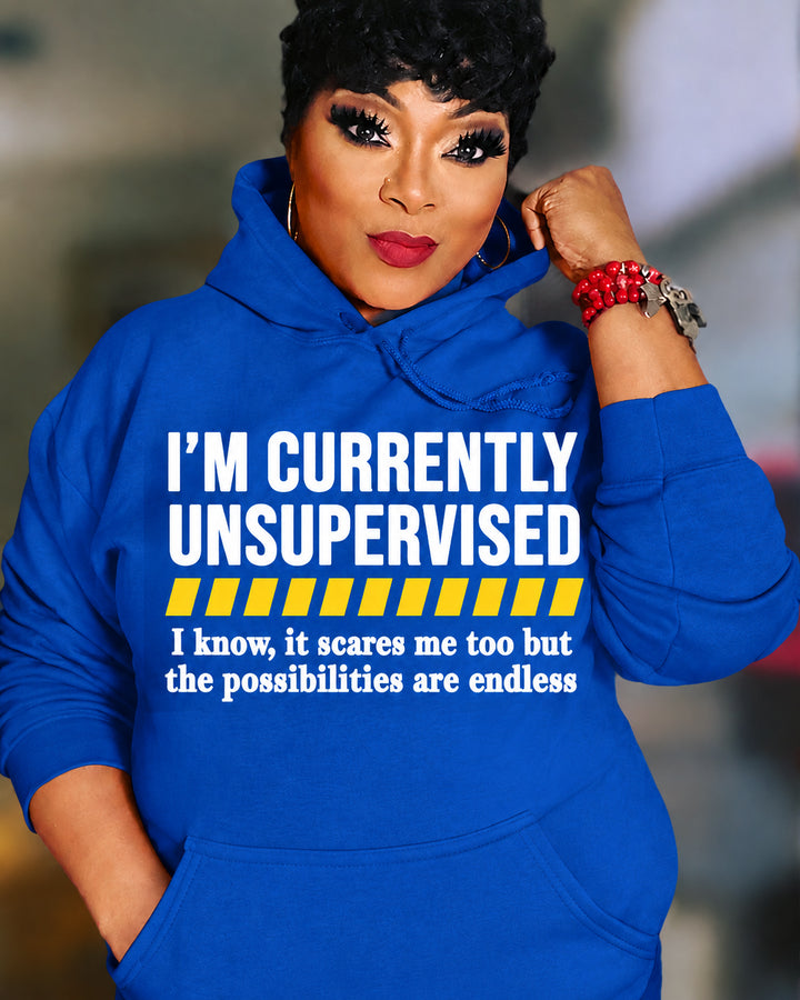 Im Currently Unsupervised Cotton Long Sleeve Hoodies