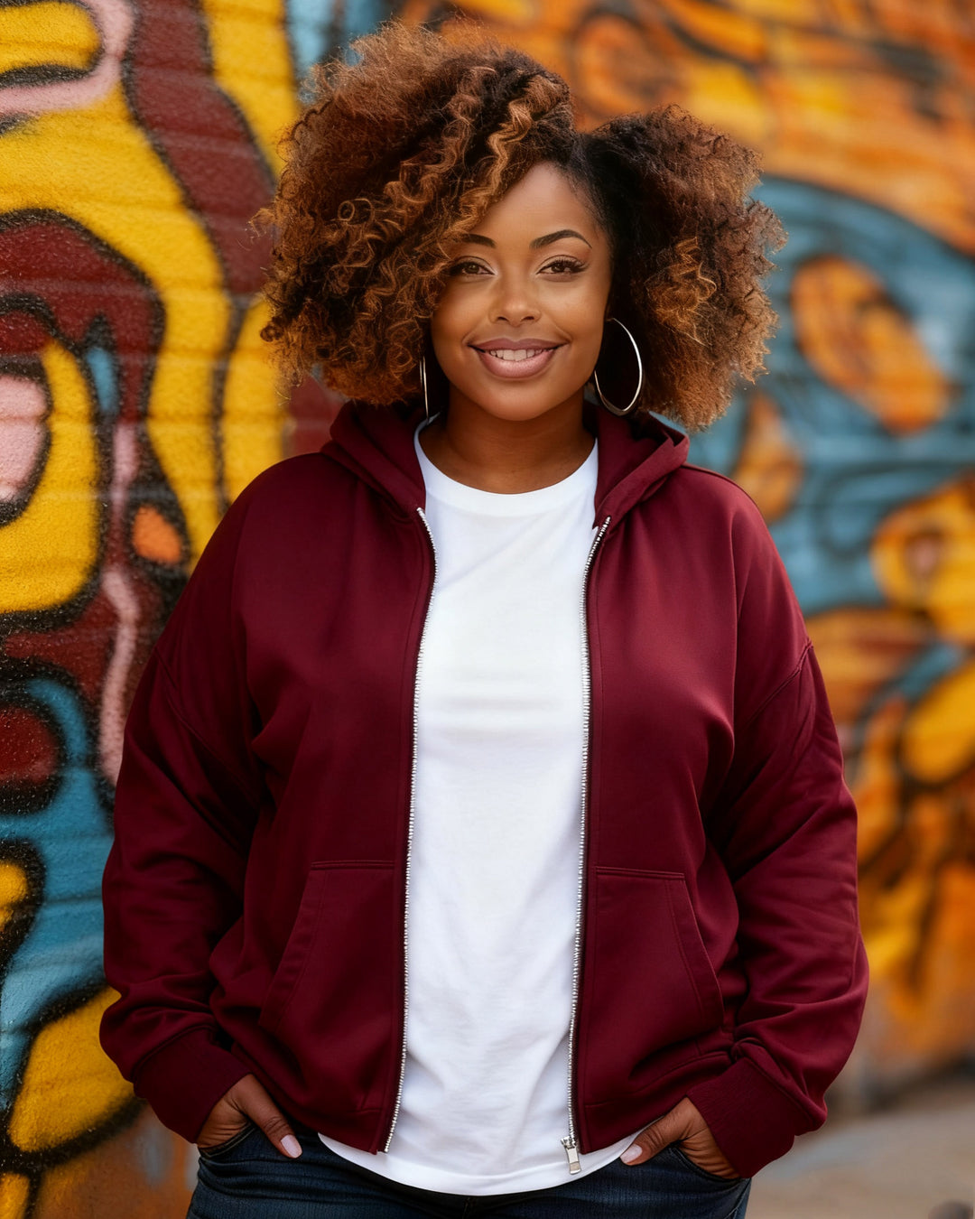 Solid Color Casual Long Sleeve Zip-Up Hoodies