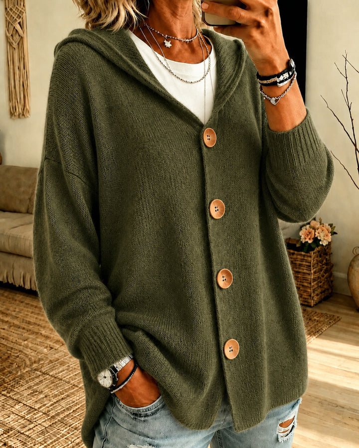 Long-sleeved Knitted Hooded Cardigan Hoodie