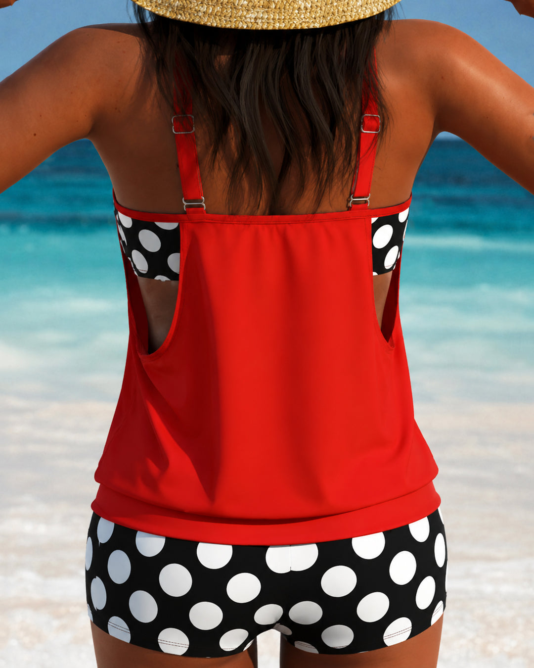 Sexy Sling Women's Multicolor Dot Large Size Bikini Set