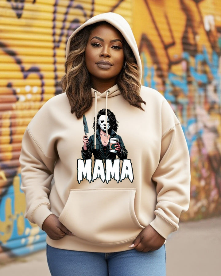 Spooky MaMa Horror Halloween Long-sleeved Hoodie