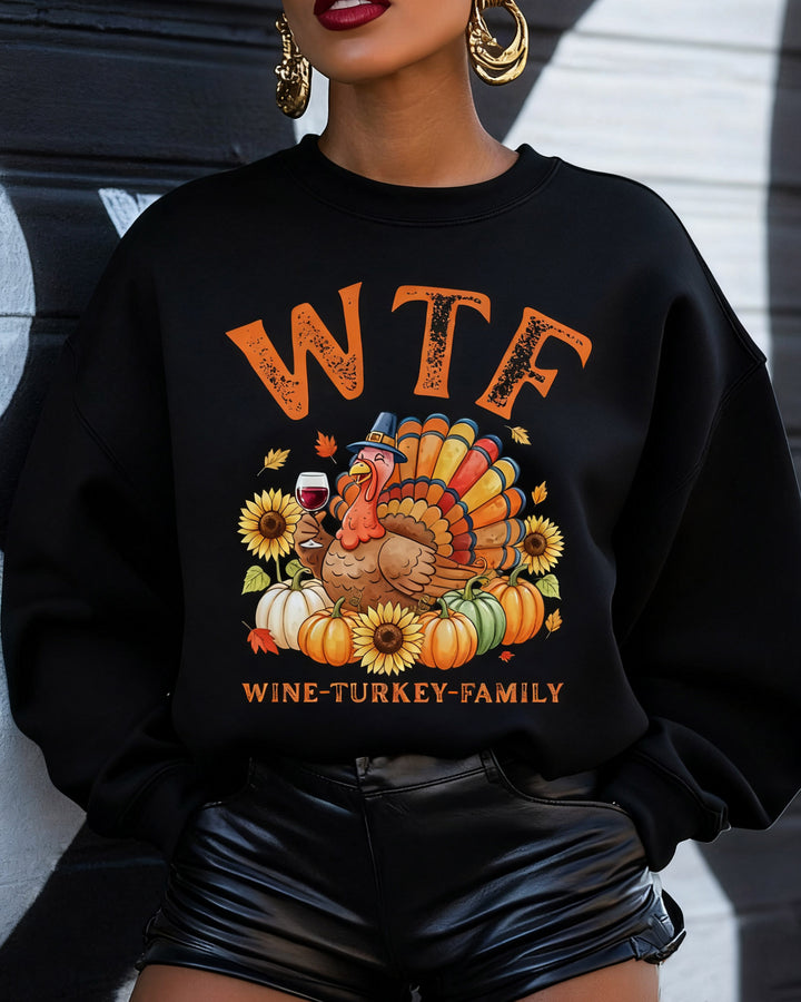 Thanksgiving Turkey Crewneck Long Sleeve Sweatshirt
