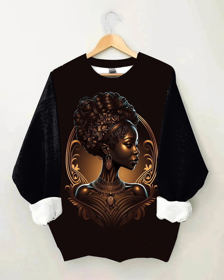 Metallic Art Portrait Crewneck Sweatshirt