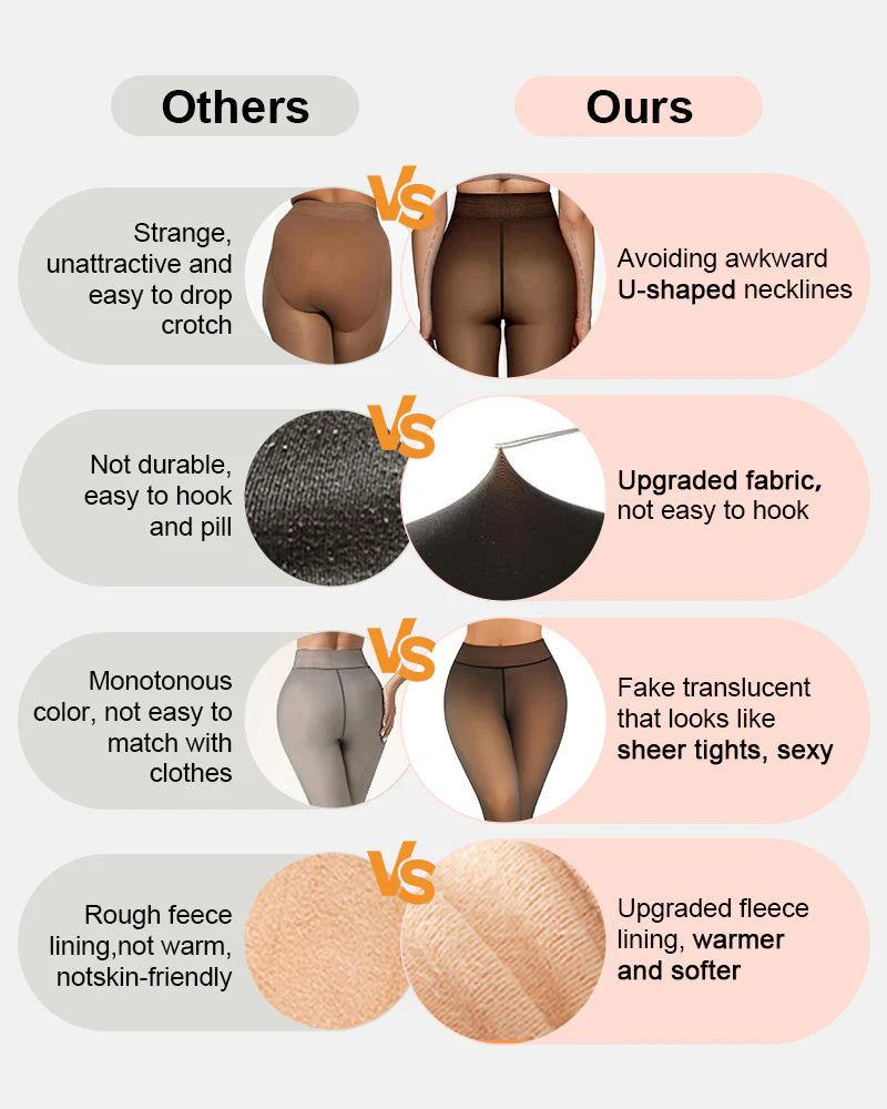 Wmnblack Warm Fleece Tights Slim Fit Tummy Control For Every Skin Tone