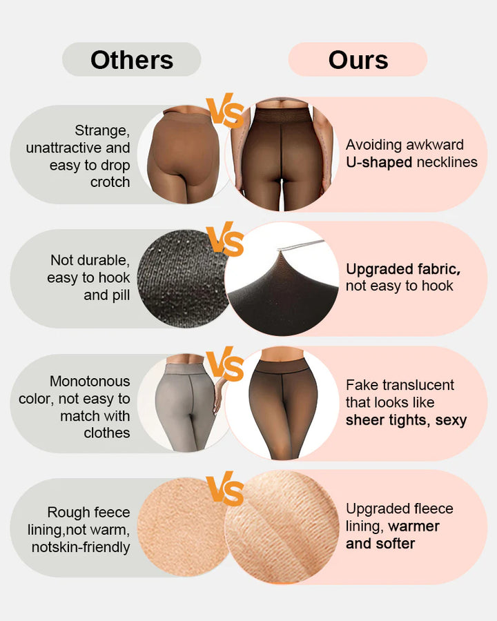 Wmnblack Warm Fleece Tights Slim Fit Tummy Control For Every Skin Tone