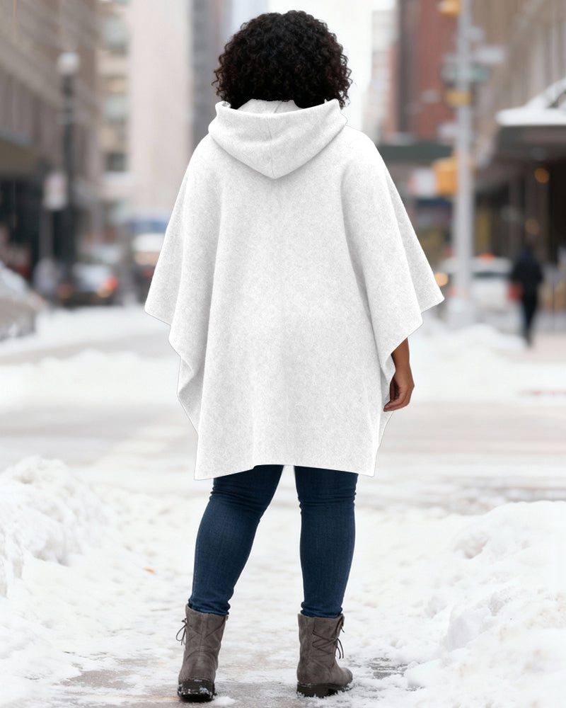 Servant OF GOD Print Fleece Hooded Loose Cape