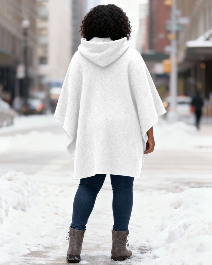 Servant OF GOD Print Fleece Hooded Loose Cape