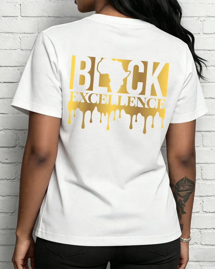 100% Cotton Black Excellence Crew Neck Short Sleeve Tshirt