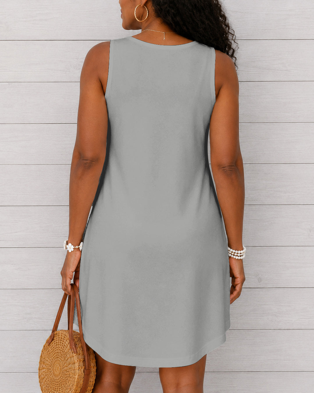 Cut Black Woman But God Round Neck Sleeveless Mini Casual Dress