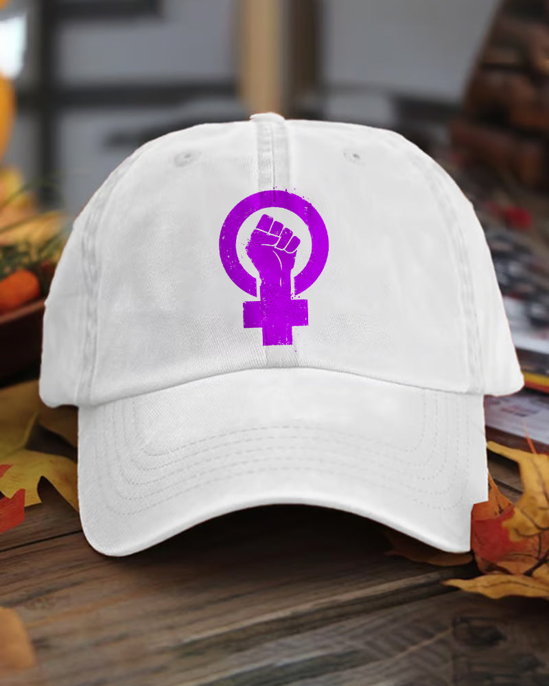 Woman For Change Printed Washed Baseball Cap