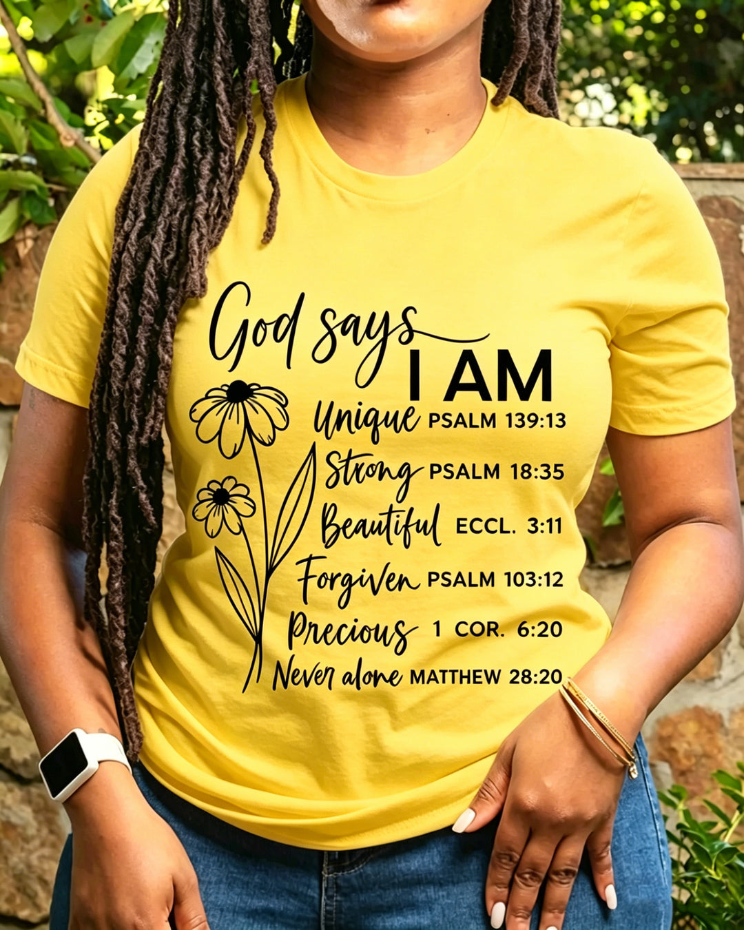 100% Cotton God Says You Are Bible Verse Crew Neck Short Sleeve Tshirt