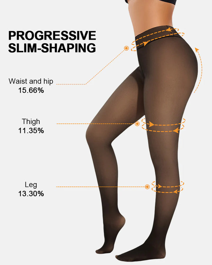 Wmnblack Warm Fleece Tights Slim Fit Tummy Control For Every Skin Tone