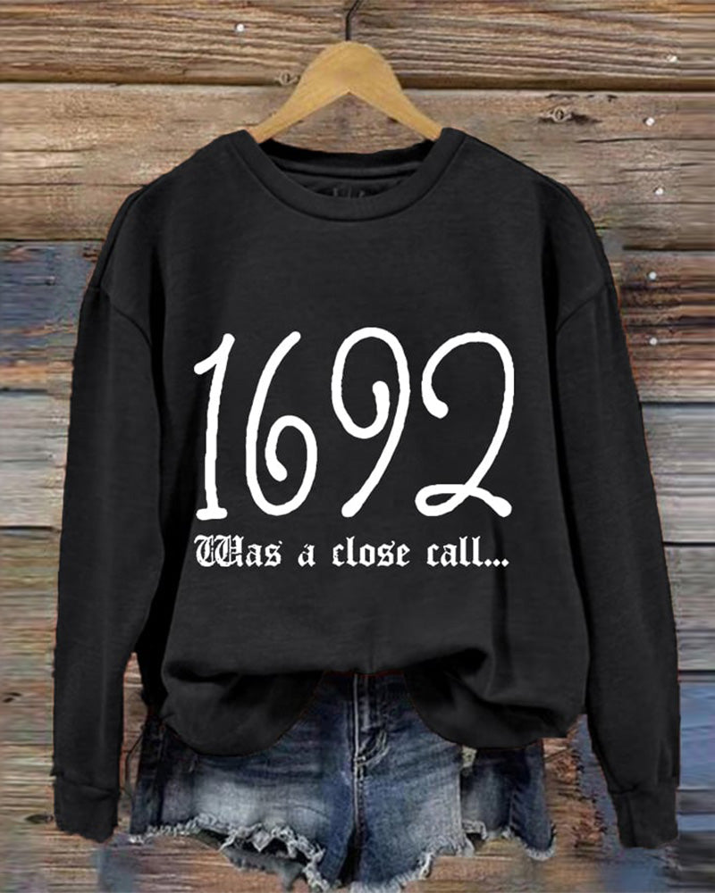 Women's 1692 They Missed One Salem Witch Print Waffle Sweatshirt