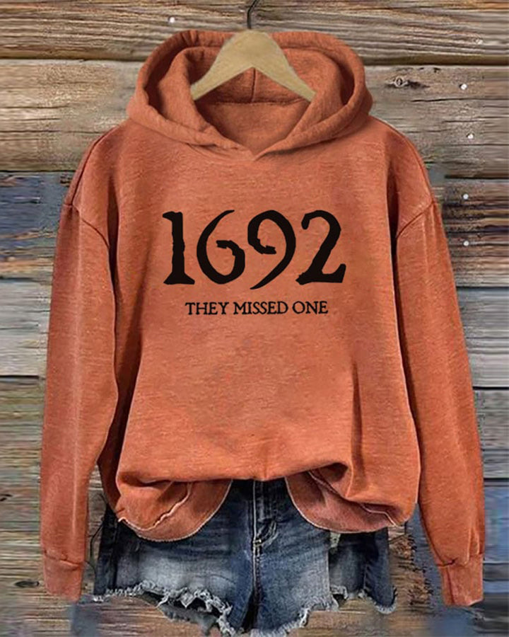 Women's 1692 They Missed One Salem Witch Printed Hoodie