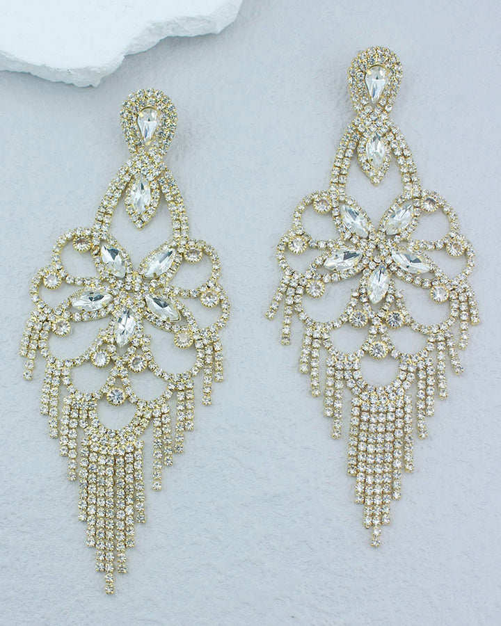 Elegant Tassel Rhinestone Earrings