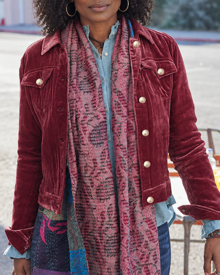 Boho Vintage-inspired Velvet Jacket