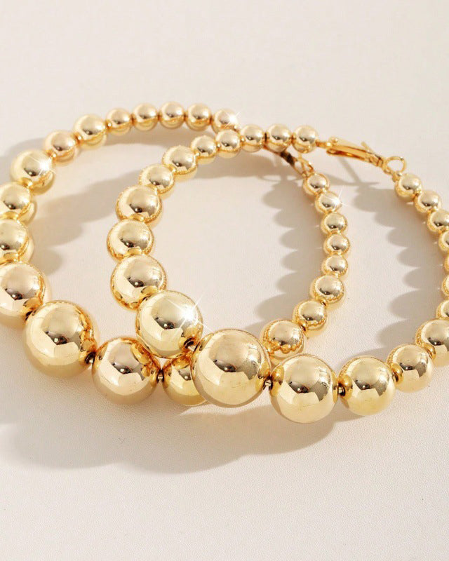 Elegant Large Pearl Hoop Earrings