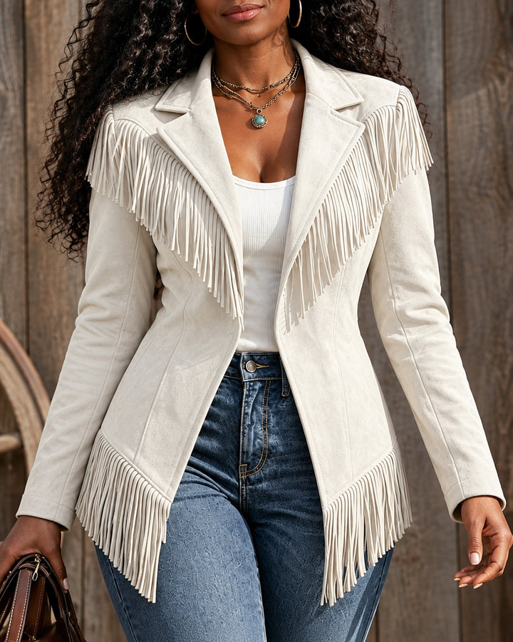 Women's Western Faux Suede Fringe Jacket