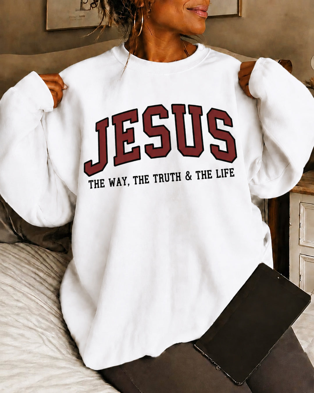 Women's Jesus, The Way, The Truth & The Life Round Neck Sweatshirt