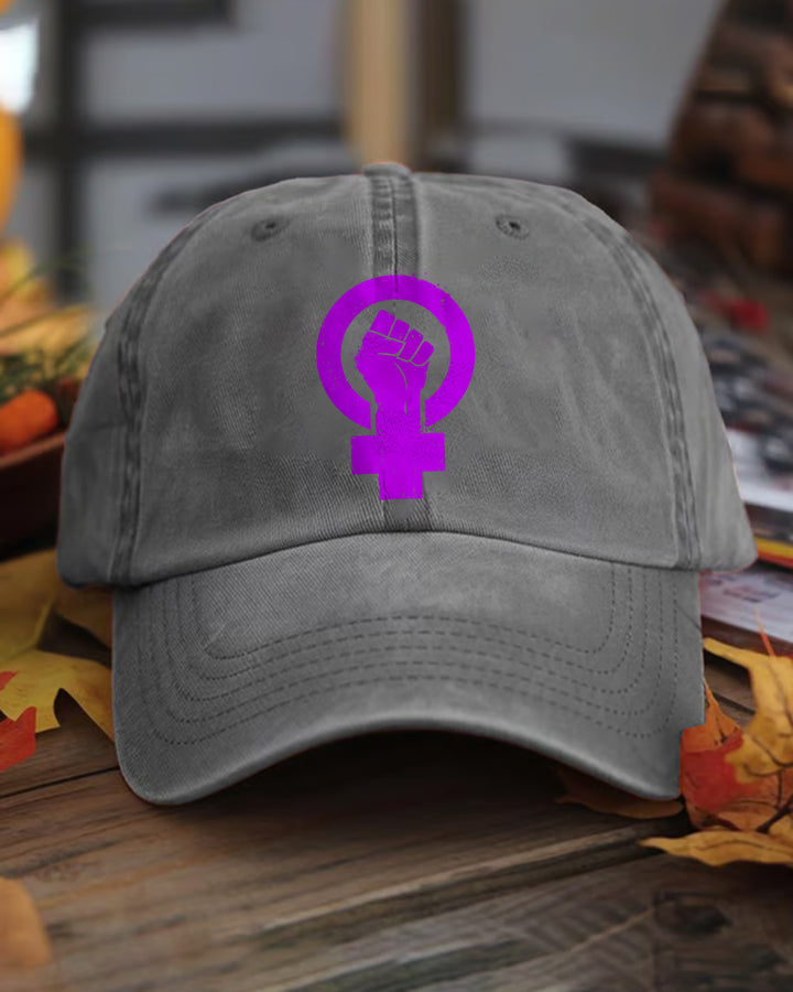 Woman For Change Printed Washed Baseball Cap