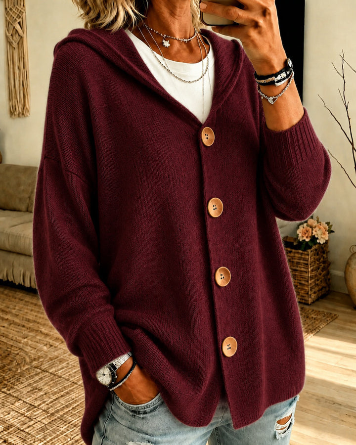 Long-sleeved Knitted Hooded Cardigan Hoodie