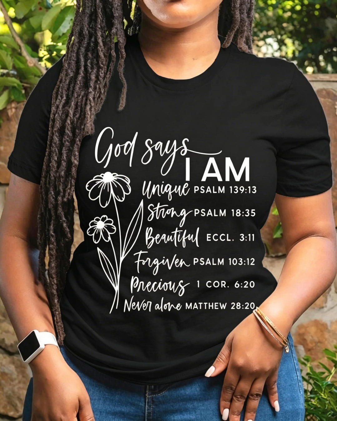 100% Cotton God Says You Are Bible Verse Crew Neck Short Sleeve Tshirt