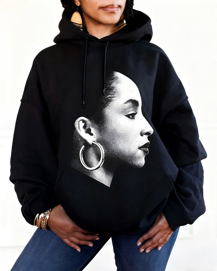 Sade Adu Face Cotton Long-sleeved Hoodies