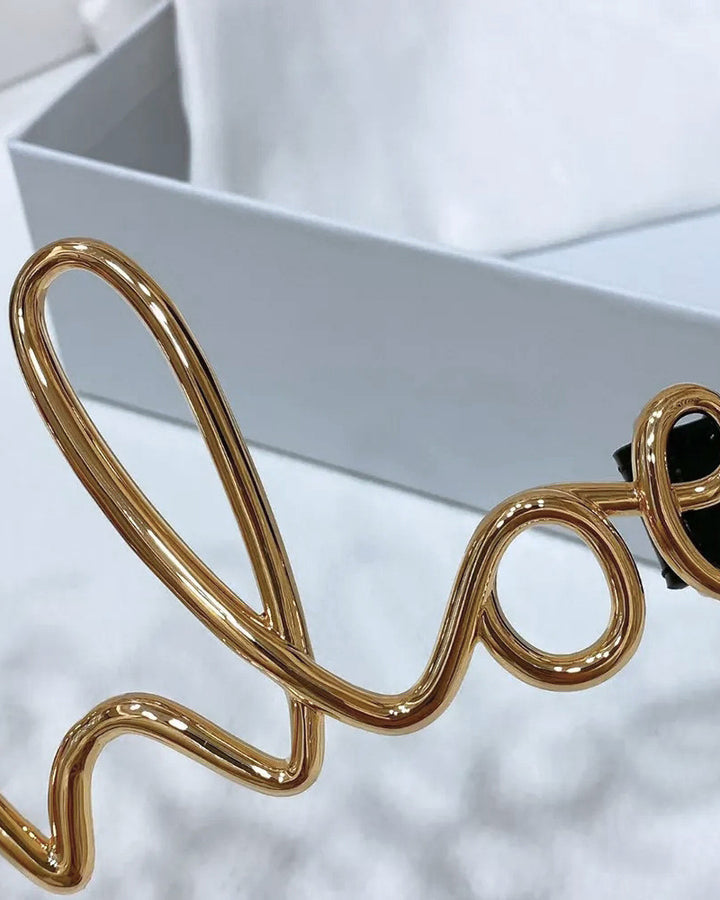 Women's Gold Letter Belt