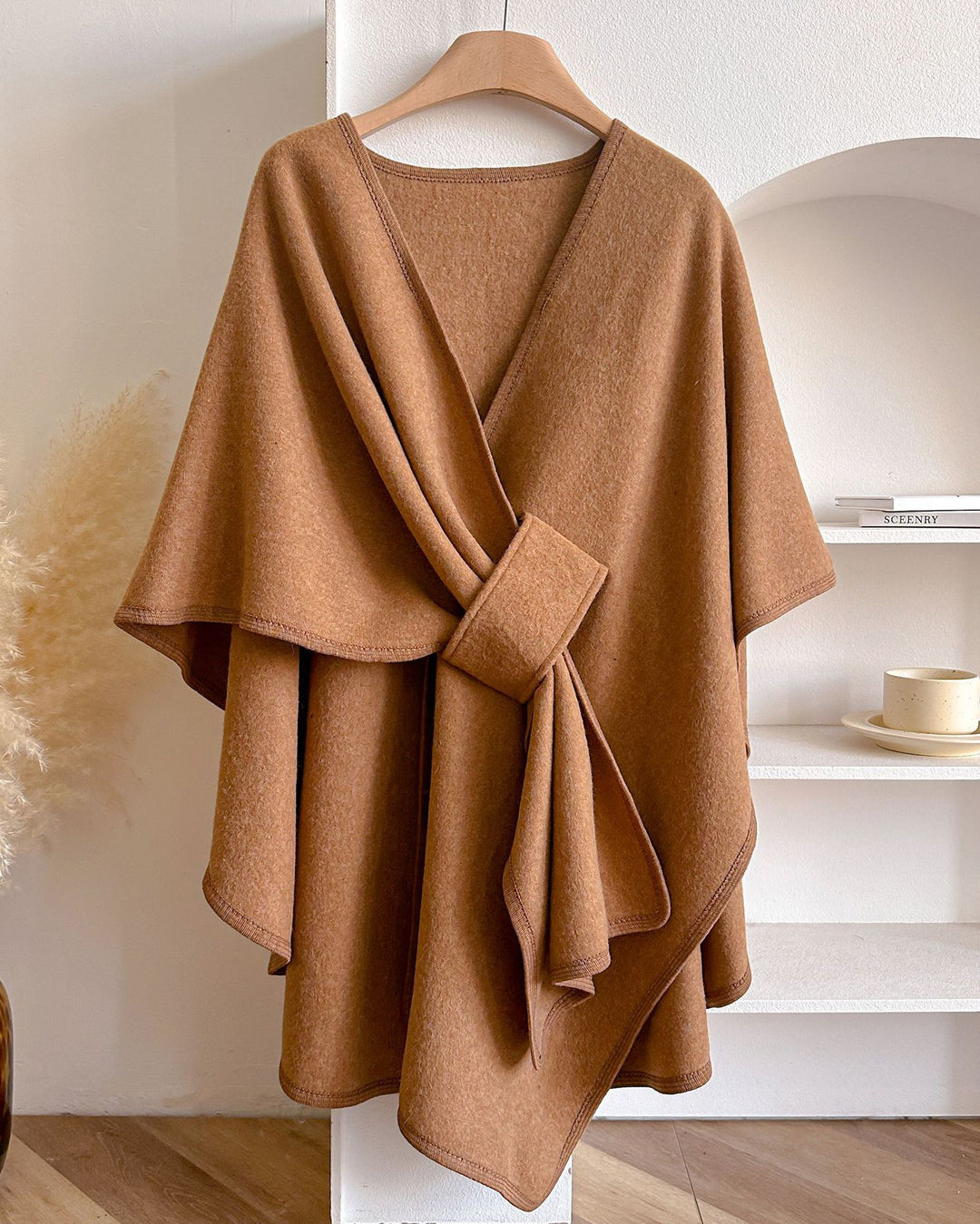 Women's Wrap Poncho Cross Front Knit Cloak Cape Shawl