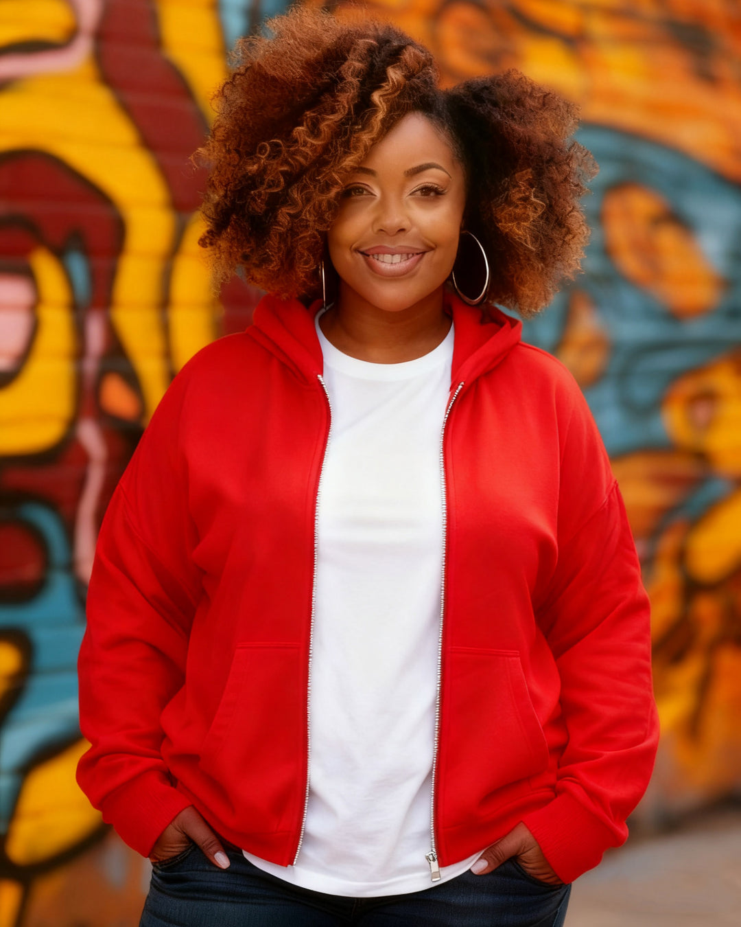 Solid Color Casual Long Sleeve Zip-Up Hoodies