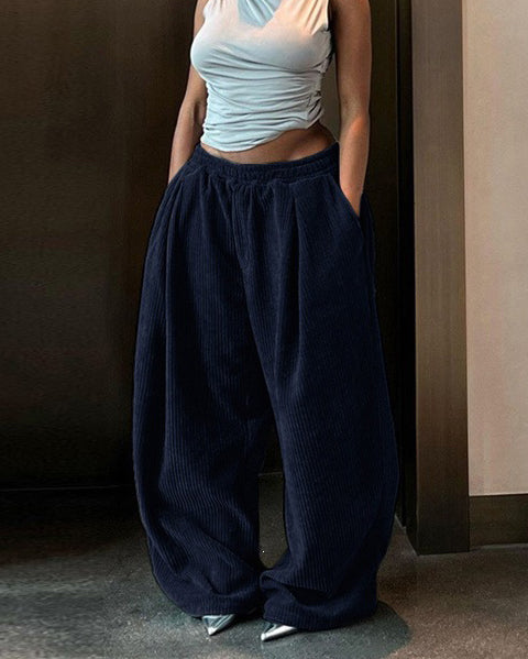 Women's Corduroy Wide Leg Baggy Pants