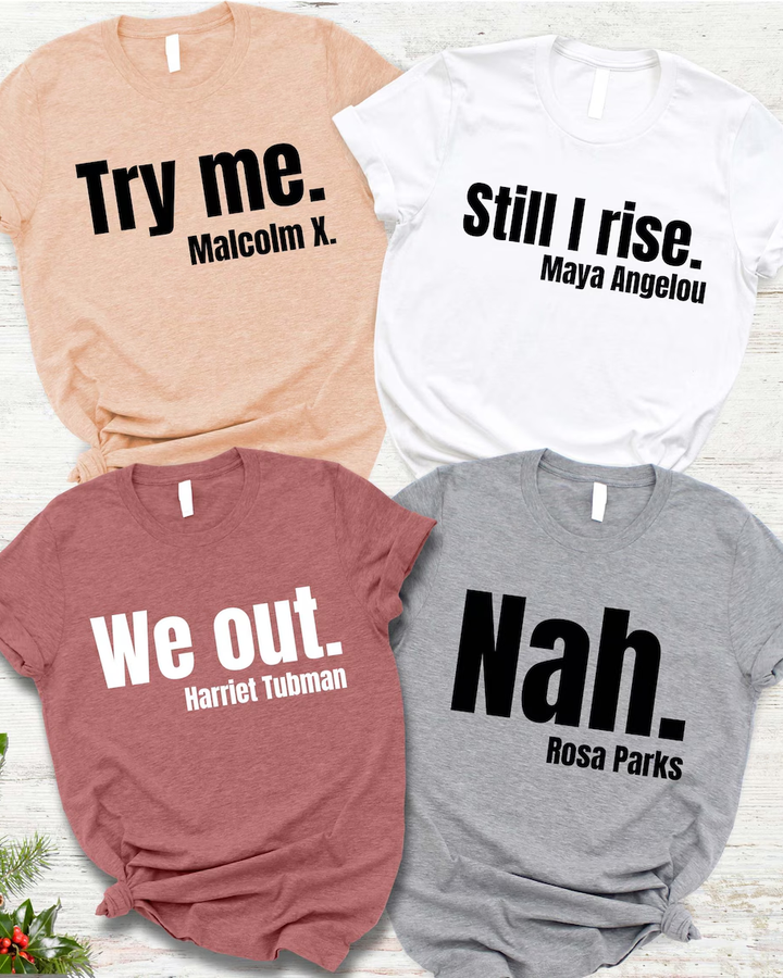 African American Black Women 100% Cotton Crew Neck Short Sleeve Tshirt