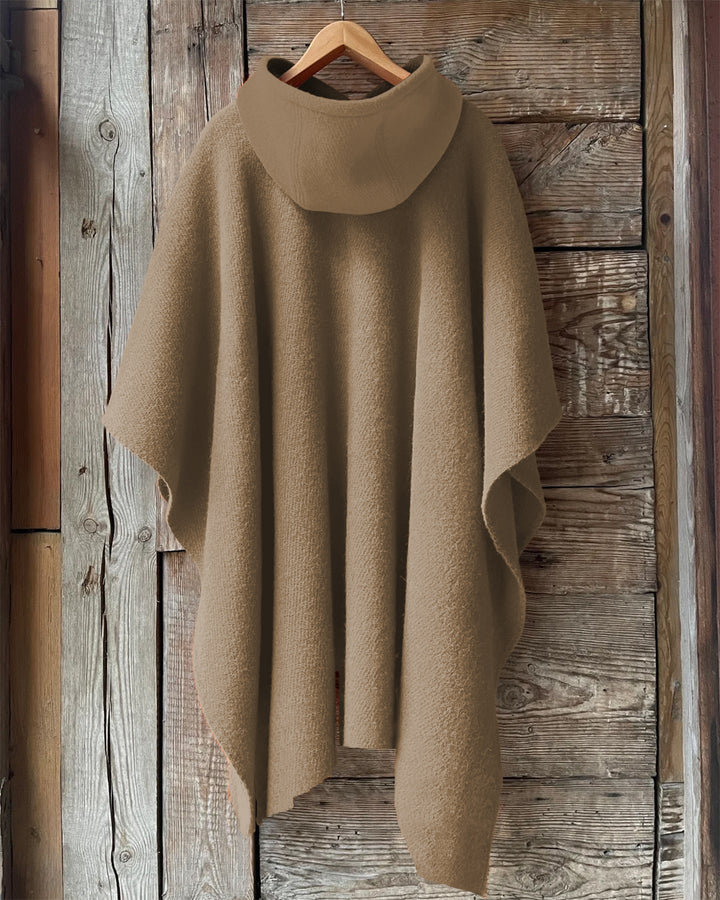 Beautiful Brown Woman Fleece Hooded Loose Cape