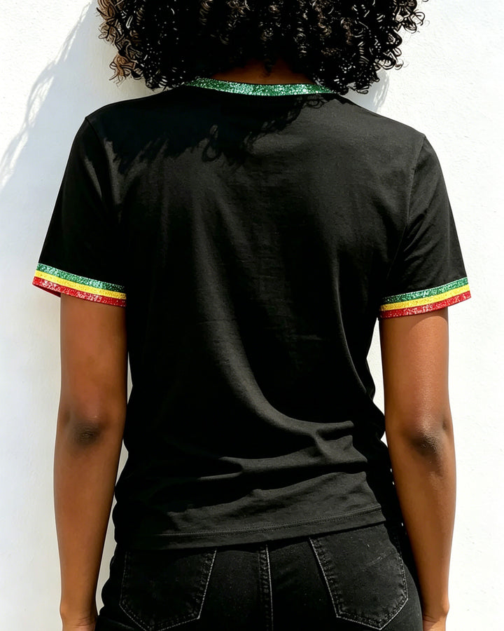 Juneteenth Free-ish Since 1865 Print Crew Neck Short Sleeve Tshirt