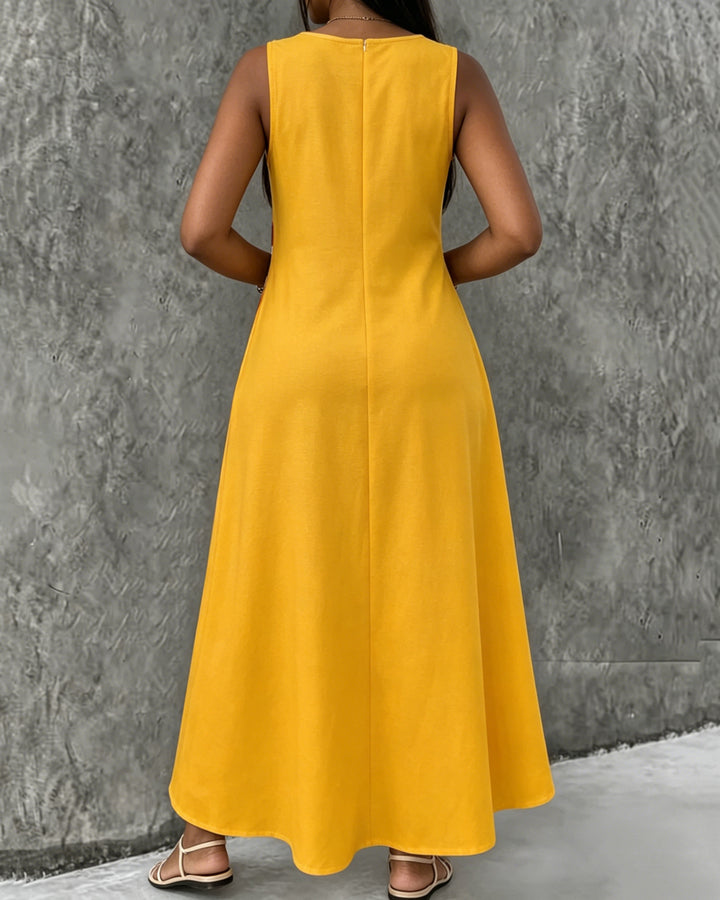 Freedom Juneteenth Graffiti Round Neck Pocket Casual Dress