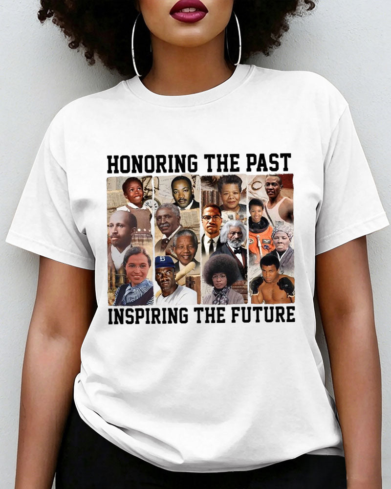 100% Cotton Honoring The Past Inspiring The Future Crew Neck Short Sleeve Tshirt