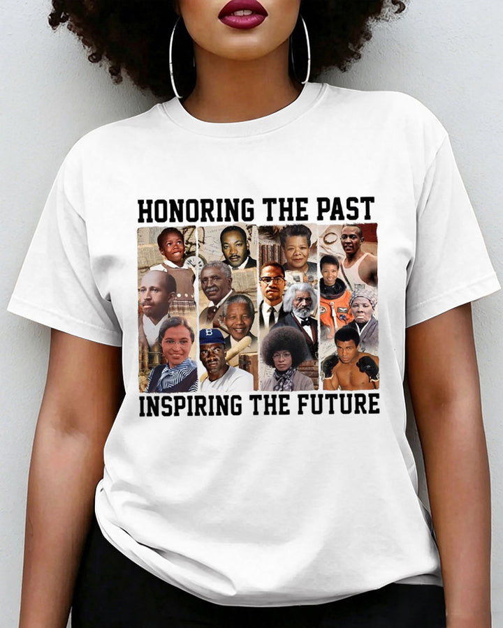 100% Cotton Honoring The Past Inspiring The Future Crew Neck Short Sleeve Tshirt