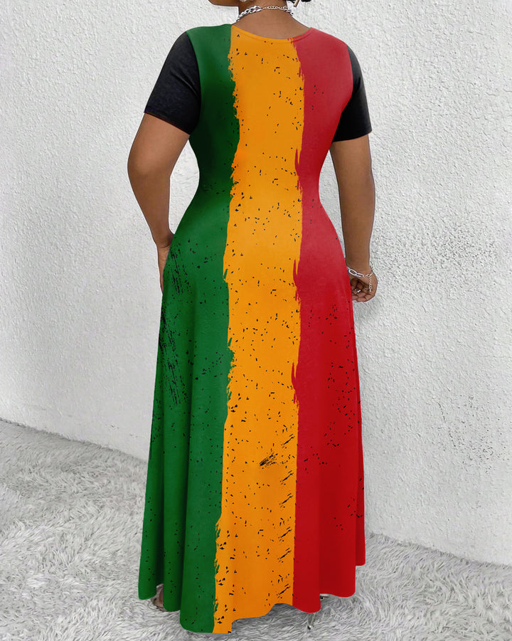 They Not Like Us Round Neck Short Sleeve Maxi Dress