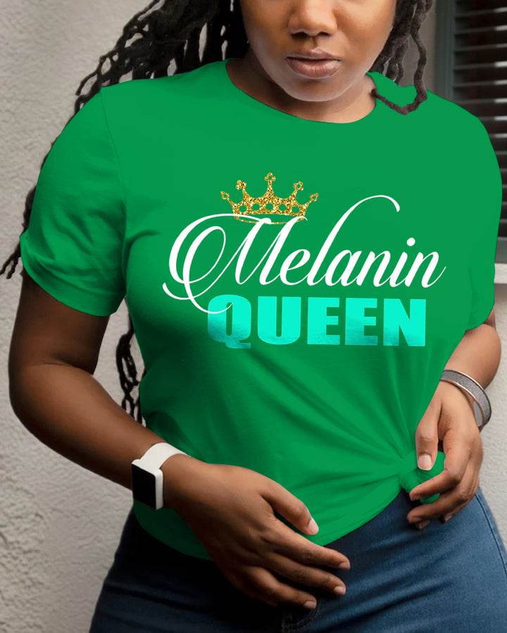 100% Cotton Melanin Queen  Melanin Goddess Crew Neck Short Sleeve Tshirt