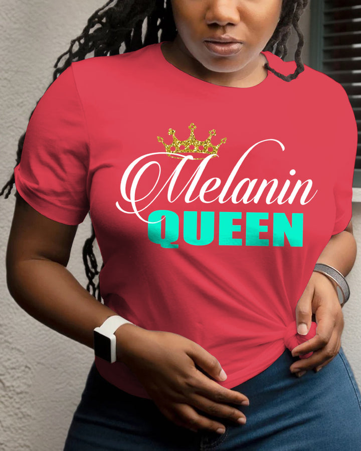 100% Cotton Melanin Queen  Melanin Goddess Crew Neck Short Sleeve Tshirt